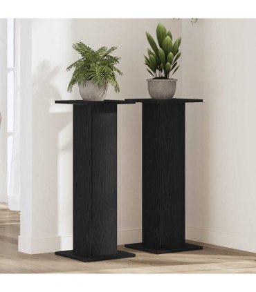 vidaXL Plant Stand 2 pcs Black Oak 30 x 30 x 80 cm Engineered wood