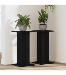 vidaXL Plant Stand 2 pcs Black Oak 30 x 30 x 60 cm Engineered wood
