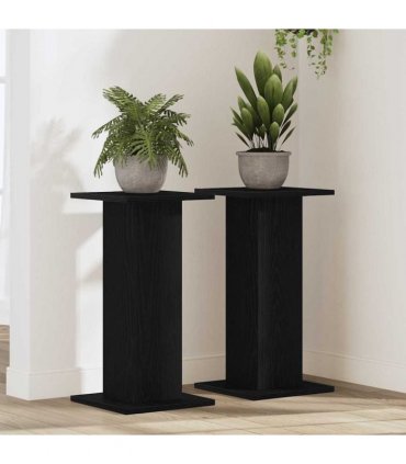 vidaXL Plant Stand 2 pcs Black Oak 30 x 30 x 60 cm Engineered wood