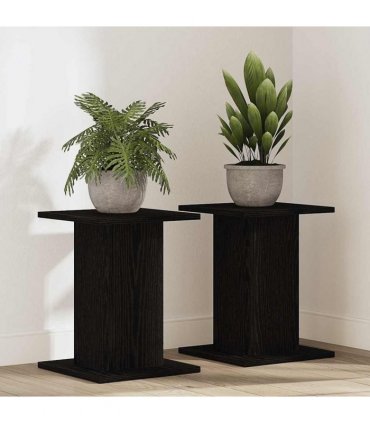 vidaXL Plant Stand 2 pcs Black Oak 30 x 30 x 40 cm Engineered wood