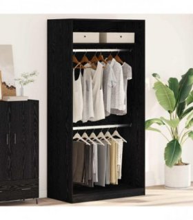 vidaXL Wardrobe Black Oak 100 x 50 x 200 cm