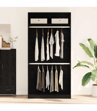 vidaXL Wardrobe Black Oak 100 x 50 x 200 cm