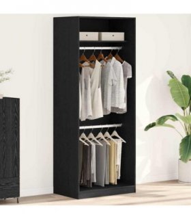 vidaXL Wardrobe Black Oak 80 x 50 x 200 cm
