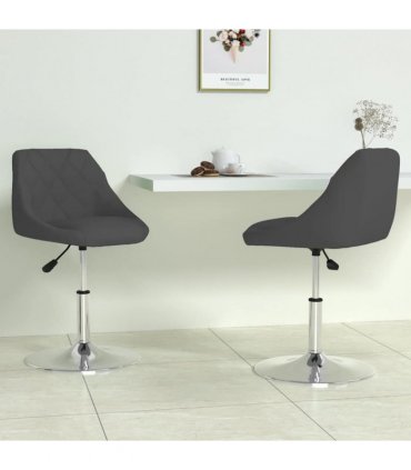 vidaXL Swivel Dining Chairs 2 pcs Black Velvet