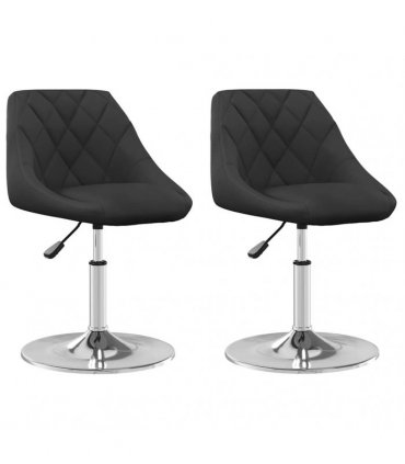 vidaXL Swivel Dining Chairs 2 pcs Black Velvet