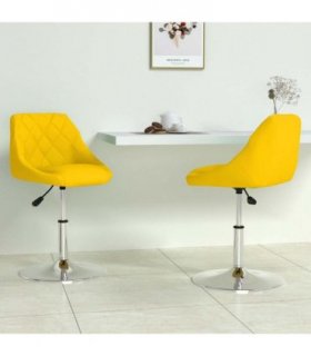 vidaXL Swivel Dining Chairs 2 pcs Mustard Yellow Velvet