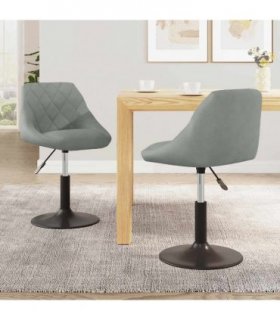 vidaXL Swivel Dining Chairs 2 pcs Light Grey Velvet