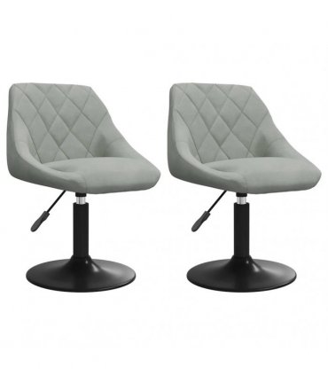 vidaXL Swivel Dining Chairs 2 pcs Light Grey Velvet