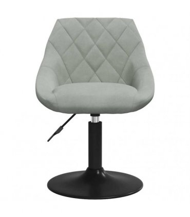 vidaXL Swivel Dining Chairs 2 pcs Light Grey Velvet