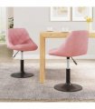 vidaXL Swivel Dining Chairs 2 pcs Pink Velvet