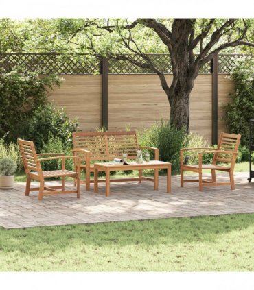 vidaXL Garden Sofa Set 4 pcs Natural Solid Teak Wood