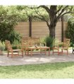 vidaXL Garden Sofa Set 4 pcs Natural Solid Teak Wood