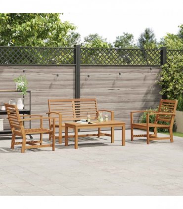 vidaXL Garden Sofa Set 4 pcs Natural Solid Teak Wood