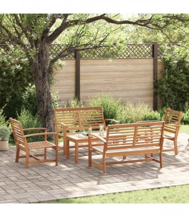 vidaXL Garden Sofa Set 5 pcs Natural Solid Teak Wood