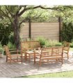 vidaXL Garden Sofa Set 5 pcs Natural Solid Teak Wood