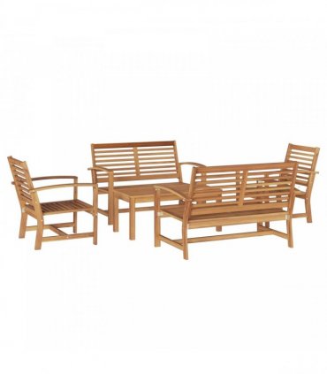 vidaXL Garden Sofa Set 5 pcs Natural Solid Teak Wood