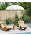 vidaXL Balinese Parasol with Base Cream and Natual 190 x 190 x 250 cm