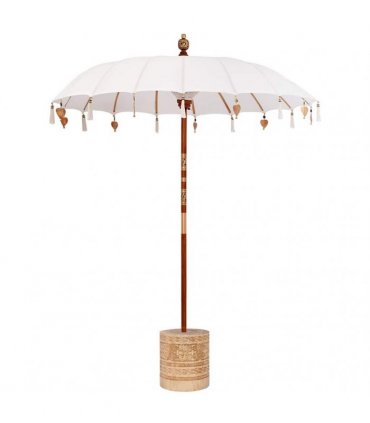 vidaXL Balinese Parasol with Base Cream and Natual 190 x 190 x 250 cm