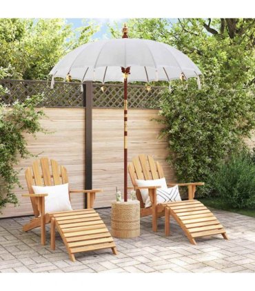 vidaXL Balinese Parasol with Base Cream and Natual 190 x 190 x 250 cm