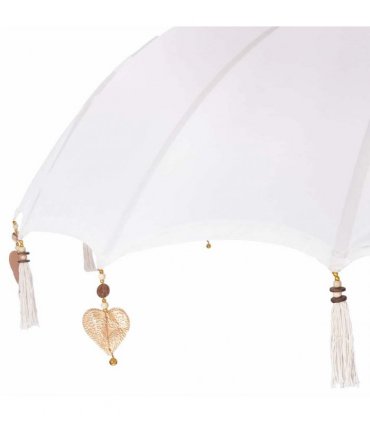 vidaXL Balinese Parasol with Base Cream and Natual 190 x 190 x 250 cm