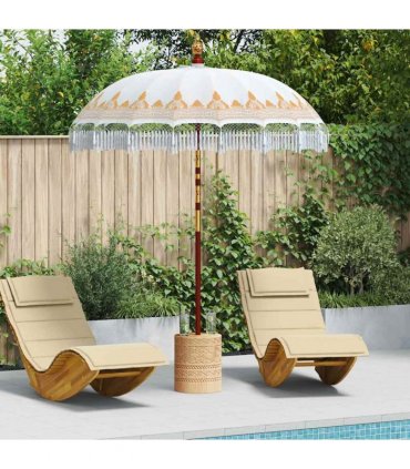 vidaXL Balinese Parasol with Base Ø 180-190 cm Cream