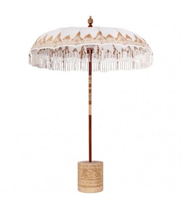 vidaXL Balinese Parasol with Base Ø 180-190 cm Cream