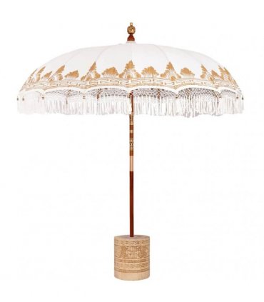 vidaXL Balinese Parasol with Base Ø 210-220 cm Cream