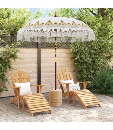vidaXL Balinese Parasol with Base Ø 210-220 cm Cream