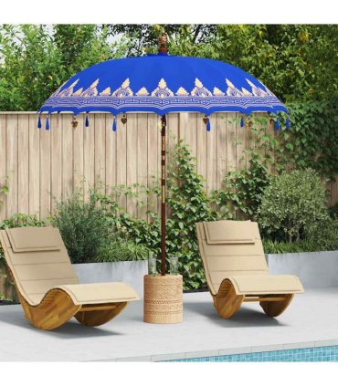 vidaXL Balinese Parasol with Base Blue 215 x 215 x 260 cm