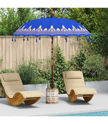 vidaXL Balinese Parasol with Base Blue 215 x 215 x 260 cm