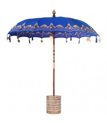 vidaXL Balinese Parasol with Base Blue 215 x 215 x 260 cm