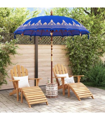 vidaXL Balinese Parasol with Base Blue 215 x 215 x 260 cm