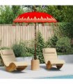 vidaXL Balinese Parasol Red 180-190 cm Cotton and solid wood
