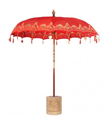 vidaXL Balinese Parasol Red 215 x 215 x 260 cm Cotton and solid wood
