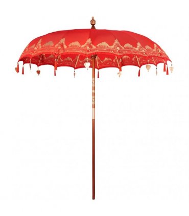 vidaXL Balinese Parasol Red 215 x 215 x 260 cm Cotton and solid wood