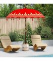 vidaXL Balinese Parasol Red 215 x 215 x 260 cm Cotton and solid wood