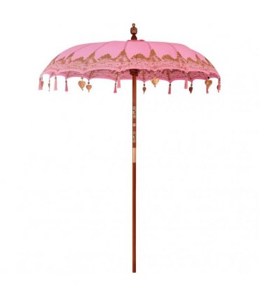 vidaXL Balinese Parasol with Base Ø 180-190 cm Pink