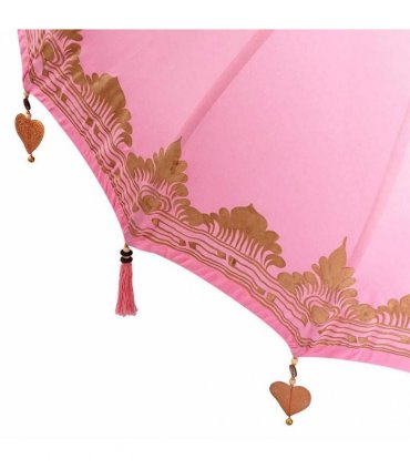 vidaXL Balinese Parasol with Base Ø 180-190 cm Pink