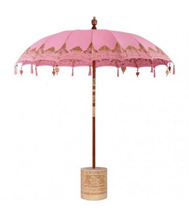 vidaXL Balinese Parasol with Base Ø 210-220 cm Pink