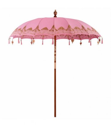 vidaXL Balinese Parasol with Base Ø 210-220 cm Pink