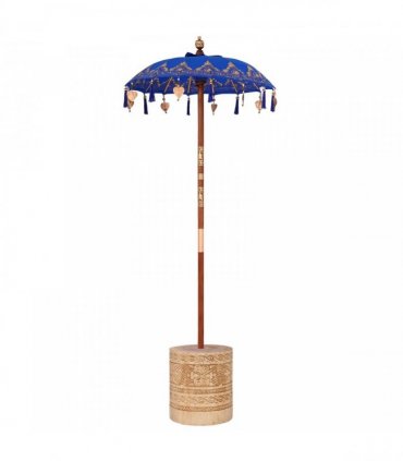 vidaXL Balinese Parasol with Base Blue 95 x 95 x 260 cm