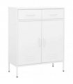 vidaXL Storage Cabinet White 80x35x101,5 cm Steel