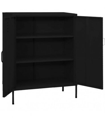 vidaXL Storage Cabinet Black 80x35x101,5 cm Steel