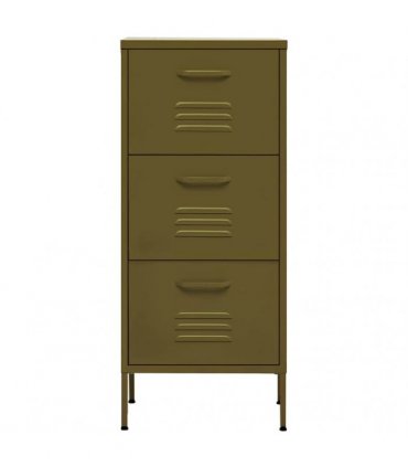 vidaXL Storage Cabinet Olive Green 42,5x35x101,5 cm Steel