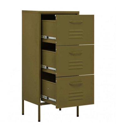 vidaXL Storage Cabinet Olive Green 42,5x35x101,5 cm Steel