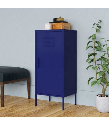 vidaXL Storage Cabinet Navy Blue 42,5x35x101,5 cm Steel
