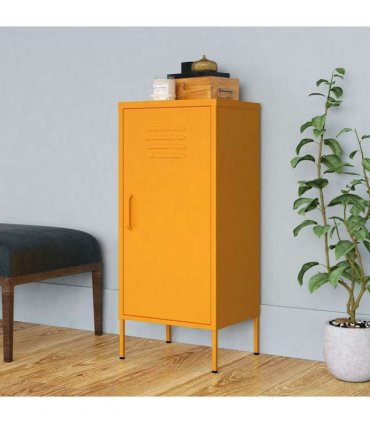 vidaXL Storage Cabinet Mustard Yellow 42,5x35x101,5 cm Steel