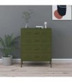 vidaXL Chest of Drawers Olive Green 80x35x101,5 cm Steel