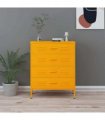 vidaXL Chest of Drawers Mustard Yellow 80x35x101,5 cm Steel