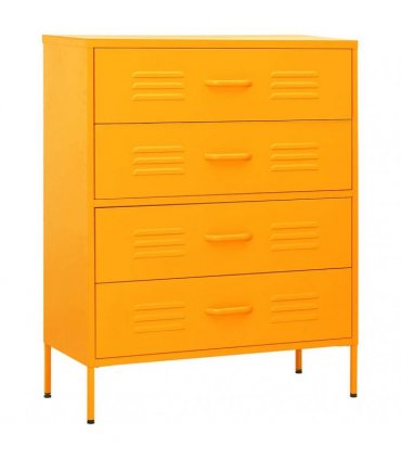 vidaXL Chest of Drawers Mustard Yellow 80x35x101,5 cm Steel